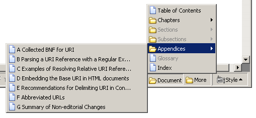 
(LINK elements displayed in Mozilla Firebird for RFC2396.xml)
